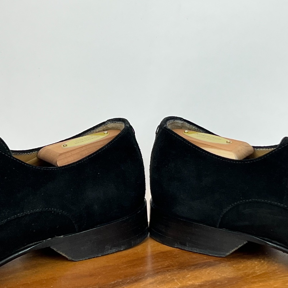 Mens Louis Vuitton Black Suede Square Toe Dress Shoes‎ Derby Oxfords Size UK 9.5 - Picture 6 of 10